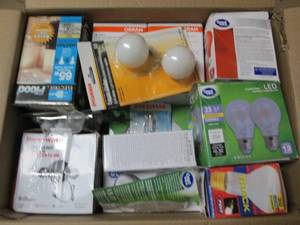 box of misc light bulbs ...