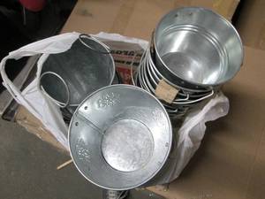 30 small metal buckets ...