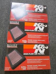 3 K&N high flow air filters 33-2187...
