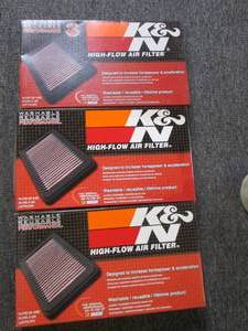3 K&N high flow air filters 33-2187...