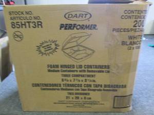 box of foam hinged container lids ...