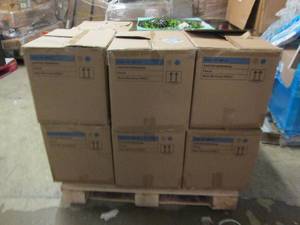 pallet of faux flowers ...