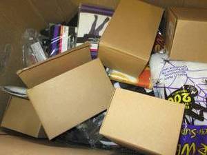 box of halloween items ...
