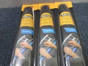 3 Fellowes Crystal Black Wrist Rest...
