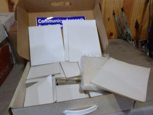 lot 340 image: Box of Heavy White Cardboard Pieces