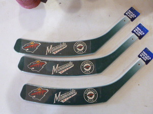 lot 381 image: 3 Minnesota Wild Replica Hockey Blades