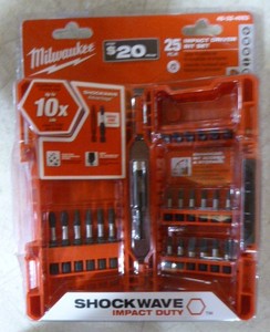lot 150 image: Milwaukee 25 Piece Impact Driver Bit Set