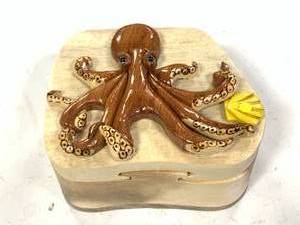 Custom Made Octopus Puzzle Locking Wood Box