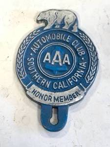 Aluminum Southern California Auto Club Plaque 5 Inch