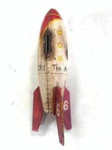 Cast Iron Rocket Ship 8.75 Inch Tall