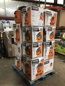 Pallet of Assorted Ridgid Shop Vacs - Various Models and Conditions - customer returns Review all pictures