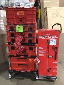 Mix Lot of Milwaukee Tools and Storage Utilities - Customer Returns - Review all pictures