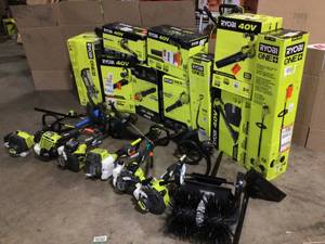 Mix Lot of Ryobi Tools, Trimmers, Chainsaws, Blowers, Customer Returns - Review all pictures
