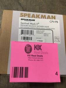lot 4 image: 12 in. x 12 in. Brass Sweat Pressure Balance Shower Valve by Speakman Customer Returns See Terms on Auction