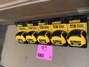 lot 46 image: Lot of DEWALT 25 ft. x 1-18 in. Tape Measure  Customer Returns See Terms on Auction