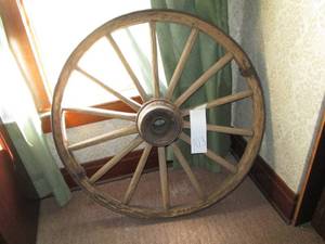 Large 36 Antique Wooden Wagon Whee...