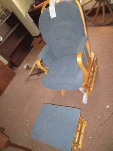 Wood framed Glider rocker with matc...