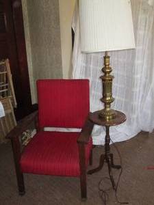Vintage Wood sitting chair with red...