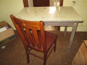 Antique painted Wood Framed table w...