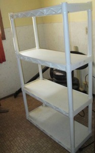 Hard white plastic 4-tier storage s...