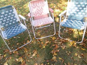 Set of (3) Vintage Metal folding la...