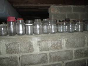 Large shelf full of assorted cannin...