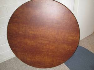 Round metal folding card table with...