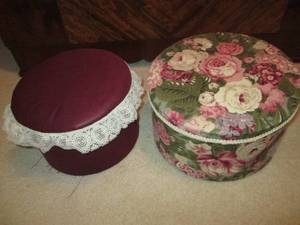 Vintage hat boxes filled with a var...