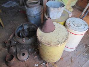 Lot of assorted metal covered tins,...