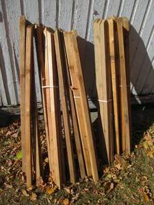 Lot of (38) newer wooden deck spind...