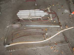 Vintage wood handle yard tools (scy...