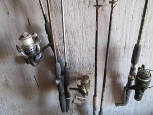 Lot of (6) assorted fishing rods an...