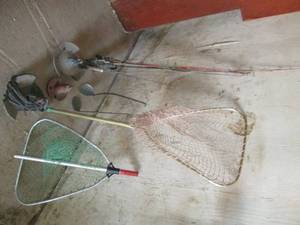 Assorted lot of fishing nets, boat ...