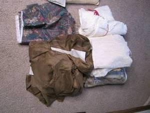 Variety of fabrics and Assorted bed...