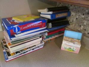 Large assortment of cookbooks and a...