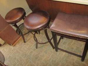 Trio of stools to include a pair of...