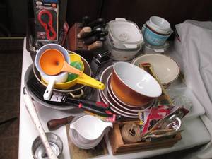 Variety of stoneware and ceramic ca...