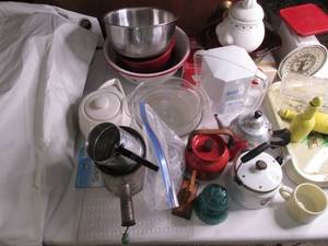 Variety of kitchen serving wear and...