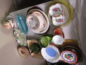 Assortment of serving pieces in a v...