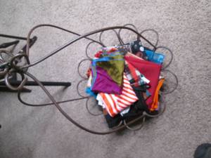 Metal holder filled with ladies sca...