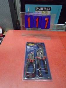 lot 117 image: Gear Head 4 piece plier set. As shown.