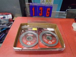 lot 136 image: Flat of Lincoln 6 grinding wheels. As shown.