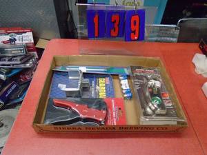 lot 139 image: Flat of electrical & auto tools. As shown.