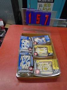 lot 157 image: Flat of golf tees. As shown.
