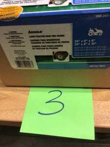 lot 3 image: Arnold Tractor Tire Chains for 20 in. x 8 in. Wheels (Set of 2)  Customer Returns See Terms on Auction