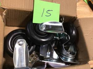 lot 15 image: Husky 4 in. Caster Kit for Regular Duty Welded Steel Garage Base Cabinets Customer Returns See Terms on Auction