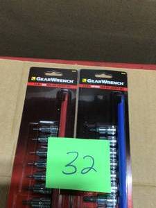lot 32 image: Lot of 2 Grearwrench 12pc. sae Hex Bit Socket Set Customer Returns See Terms on Auction