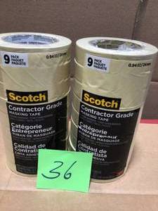 lot 36 image: Lot of 2 Scotch Contractor Grade Masking Tape  Customer Returns See Terms on Auction