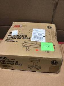 Pneumatic Creeper Seat  Customer Returns See Terms on Auction
