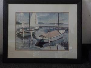 lot 3 image: Framed Watercolor 32 x 36 includi...